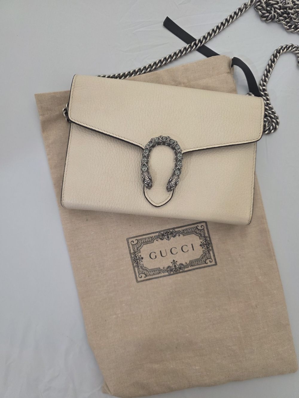 Gucci Beige Leather Chain Shoulder Bag or Crossbody
